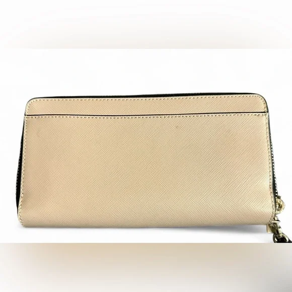 Kate Spade Colorblock Large Continental Wallet Back Beige New - Picture 2 of 8